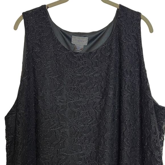 Catherines Womens Lace Tank Size 24W Black Sleeveless Loose Flowy Whimsigoth - Picture 2 of 6